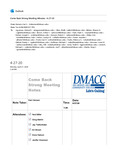Come Back Strong Meeting Minutes (April 7, 2020